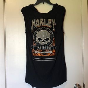 Blinged out, hooded Harley Davidson cardigan